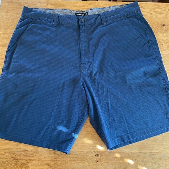 Hang Ten Navy Blue Subtle Stripe Flat Front Shorts Size 40 - Picture 1 of 7